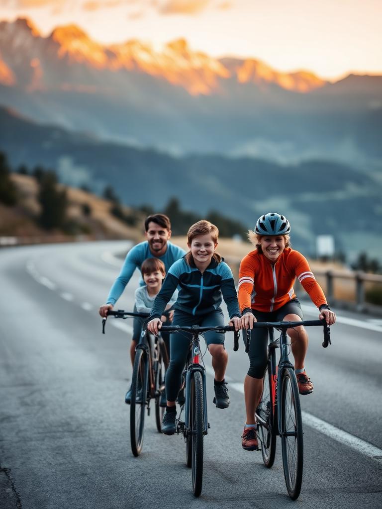 Famille à vélo