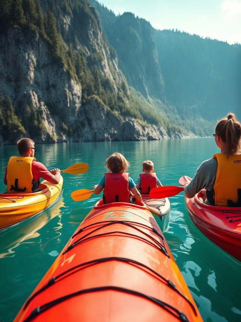 Famille en canoë-kayak