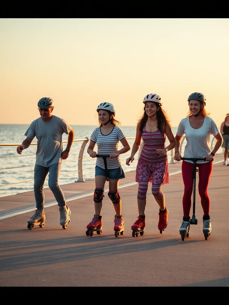 Famille en roller